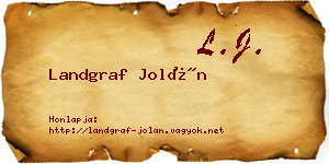 Landgraf Jolán névjegykártya